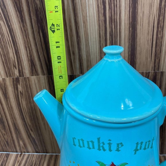 Vintage Turquoise McCoy Cookie Pot, Cookie Jar - Picture 12 of 13